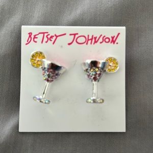 NWT Betsey Johnson martini earrings